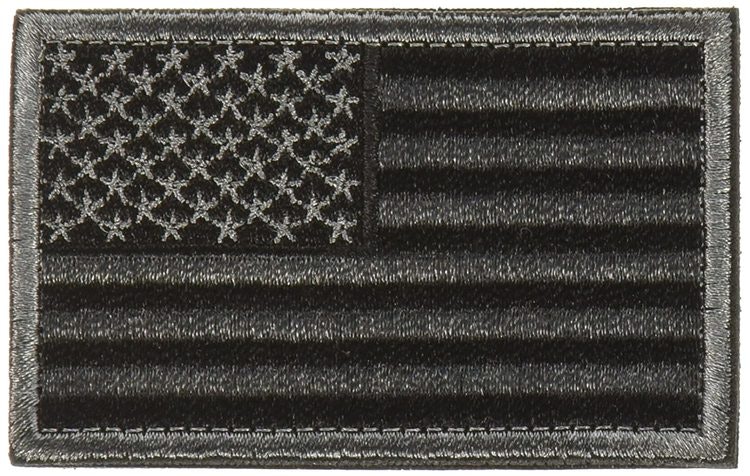USA Black & Gray American Flag Patch