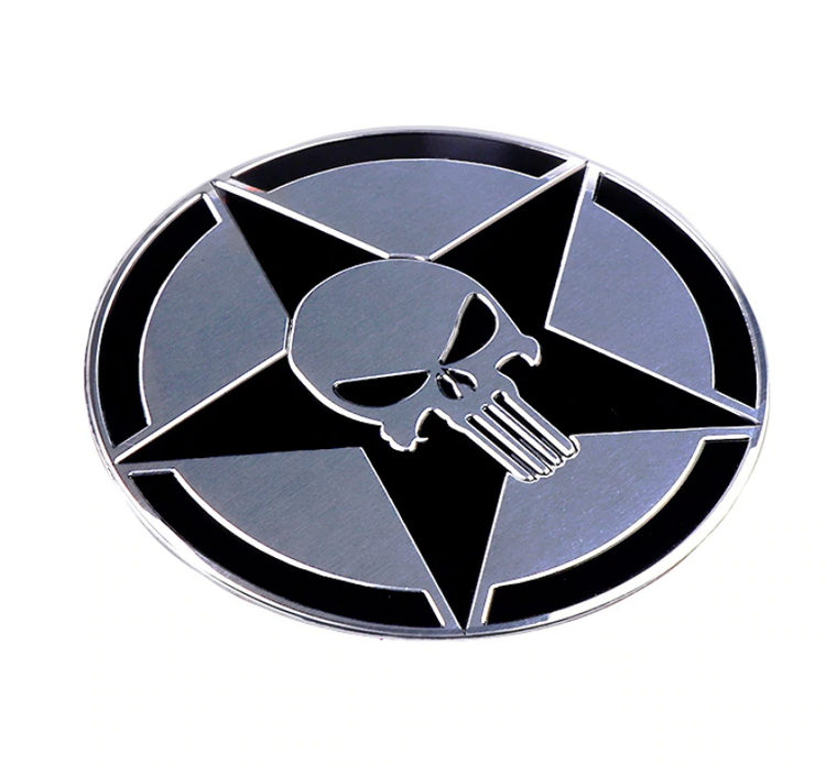 3D Metal Aluminium Skull Emblem