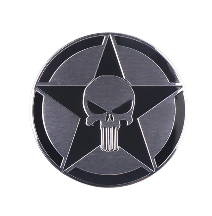 3D Metal Aluminium Skull Emblem