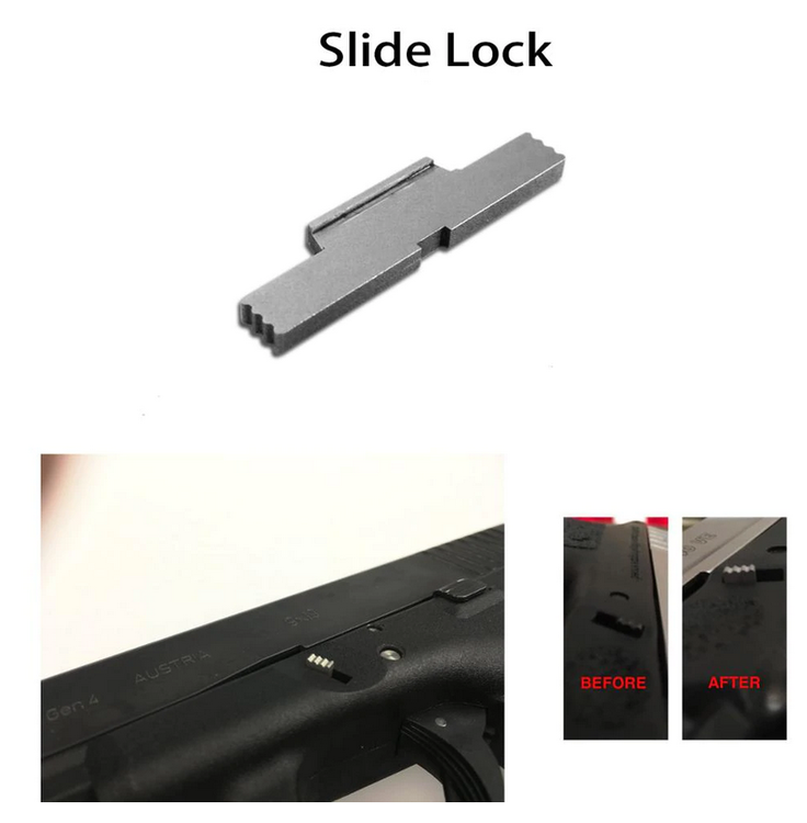 Extended Stainless Steel Glock Slide Lock Lever for Glock