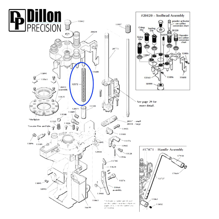 Eemann Tech - Toolhead spring 8,5" for Dillon RL1050