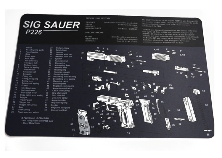 Sig Sauer P226 Gun Cleaning Bench Mat