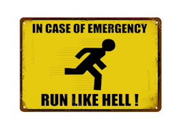 In case of Emergency - Metal tin sign