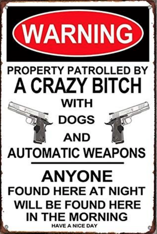 Warning - Property patrolled - Metal tin sign