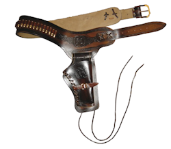 Denix - Leather cartridge belt for one revolver