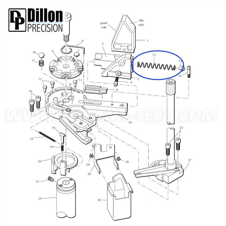 Eemann Tech - Case insert spring 13937 for Dillon XL650/XL750