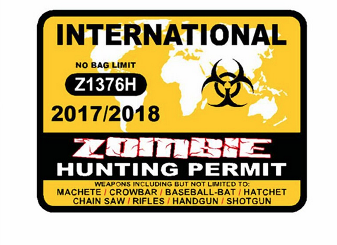 Zombie hunting permit - Sticker
