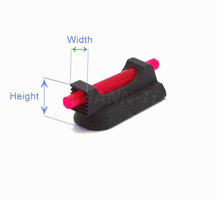 Eemann Tech -  Front sight for CZ 75, CZ shadow 2, checkered with 1,5mm fiber optics rod