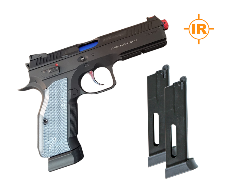 LaserAmmo - Recoil Enabled Training Pistol - CZ Shadow 2- 780IR laser and two Co2 magazines