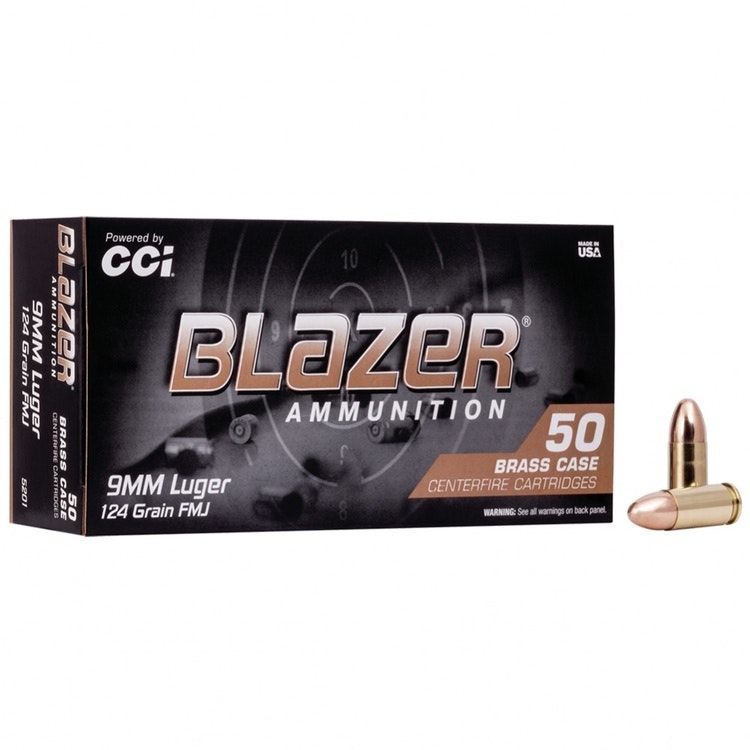 Blazer - 9mm Luger brass FMJ -124GR - 50 ask