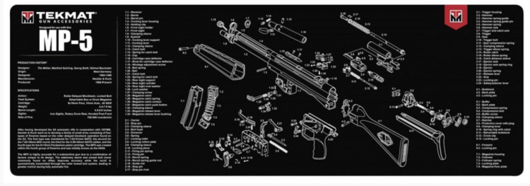 TekMat - Gun Cleaning Bench Mat 3D For Heckler & Koch MP5