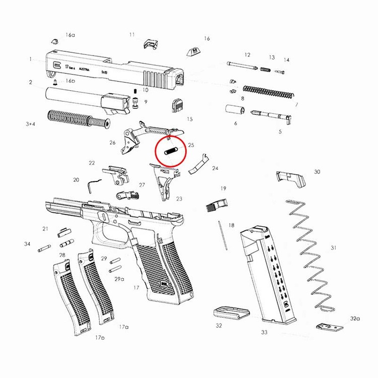Eemann Tech - Trigger spring for Glock gen 3/4
