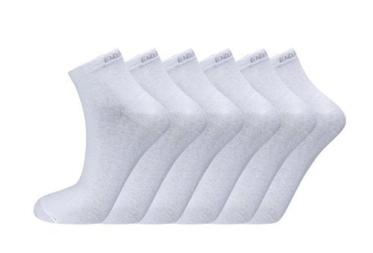 Endurance - IBI quarter  socks 6-pack - White