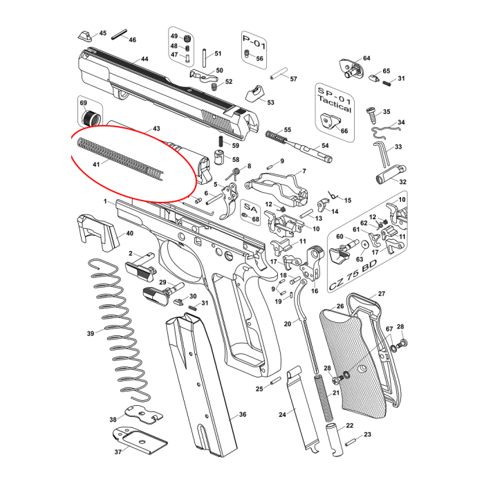 CZ - Recoil spring for CZ 75B/85/SP-01/Shadow 2