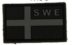 Sweden Flag - PVC - Small - Black ops