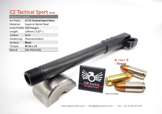 IGB - Tactical Sport - 9mm - IGB Polygon Threaded Barrel