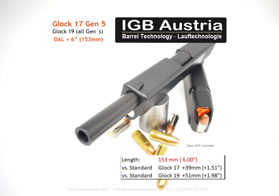 IGB - 6" IGB Glock 17 Gen5 / Glock 19 Barrel