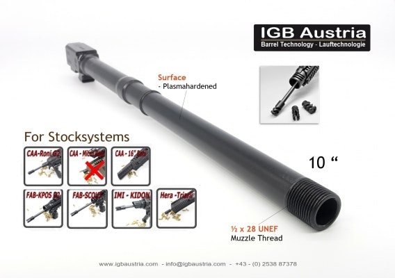 IGB - 10" IGB Tactical Barrel for 9mm Glock 17,17L, 34