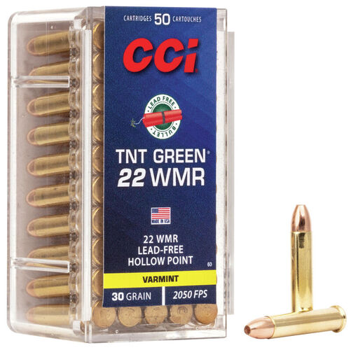 CCI - Varmint Ammo 22 WMR TNT green® Lead-Free HP 30gr 50/Box