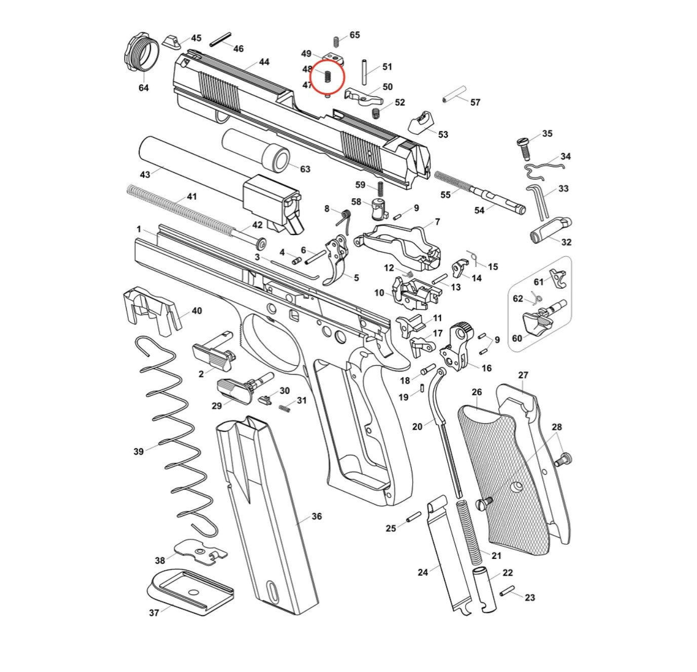 CZ - Spring for loaded chamber indicator - CZ 97