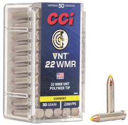 CCI - Varmint Ammo 22 WMR VNT™ Polymer Tip 30gr 50/Box
