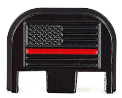 Glock -  3D Rear Slide Cover Plate - USA flag - Red line