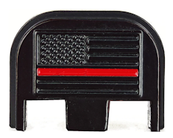 Glock -  3D Rear Slide Cover Plate - USA flag - Red line