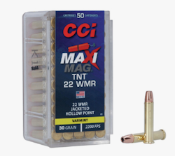 CCI - Rimfire Ammunition 22 WMR Maxi-Mag TNT JHP 30gr 50/Box