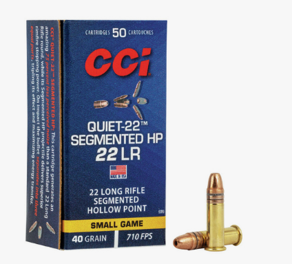 CCI - Rimfire Ammunition 22 LR Segmented HP Quiet-22 40gr - 50/Box