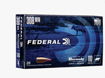 Federal - Ammunition 308 WIN Varmint Hornady V-MAX 110gr - 20/Box