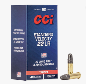 CCI - Rimfire Ammunition 22 LR Standard Velocity LRN 40gr 500/Box CLP