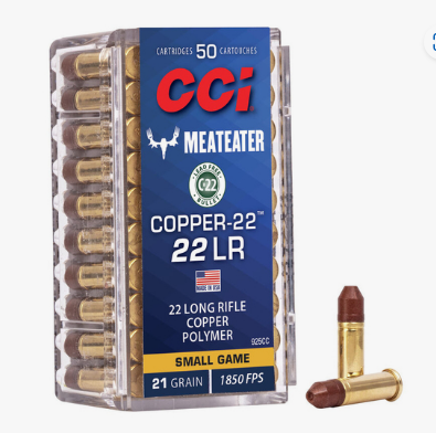 CCI -  Rimfire Ammunition 22 LR Copper-22 Copper-Polymer HP 21gr 50/Box
