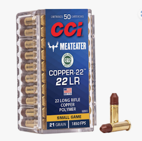 CCI -  Rimfire Ammunition 22 LR Copper-22 Copper-Polymer HP 21gr 50/Box