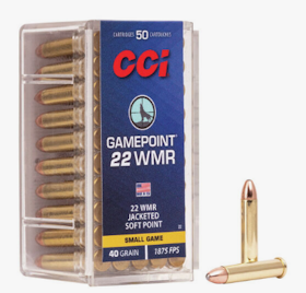 CCI - Rimfire Ammunition 22 WMR Gamepoint JSP 40gr 50/Box