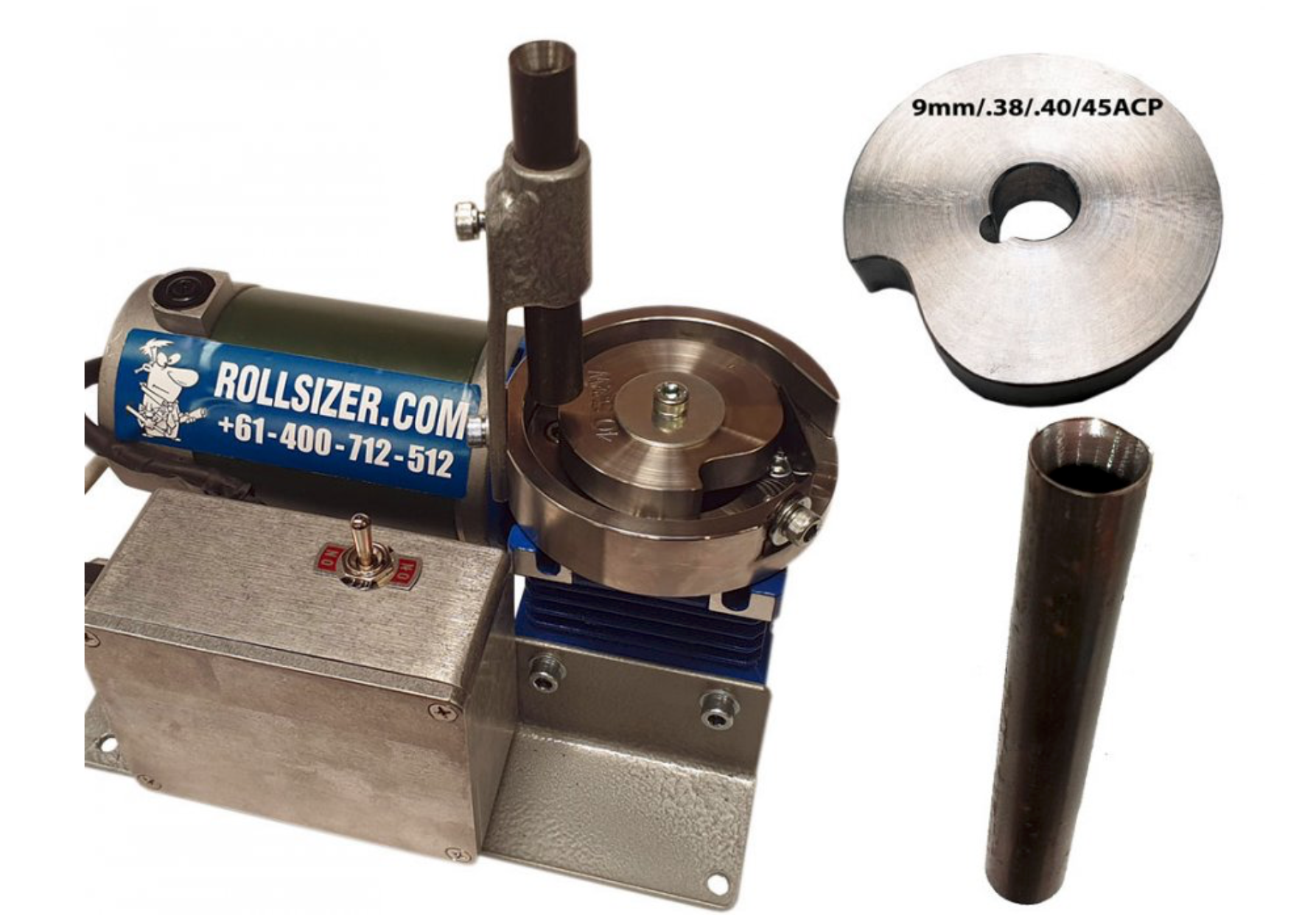 Rollsizer - Complete DC Drive Mini Roll Sizer with Caliber discs and Drop Tube