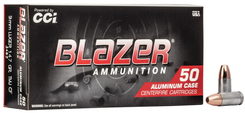 CCI Blazer - Clean-Fire Ammo 9mm Luger TMJ 147gr 50/Box