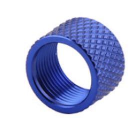 Barrels End - Aluminum 1/2x28 Threaded Protector Nut - Blue