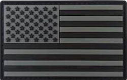 Us Flag - Black - PVC - Patch