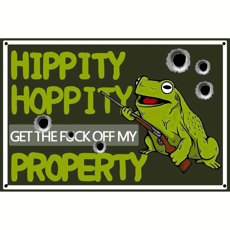 Hippity Hoppity - Metal tin sign