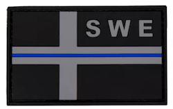 SWE PVC Flagga - Thin blue line - Swat - PVC