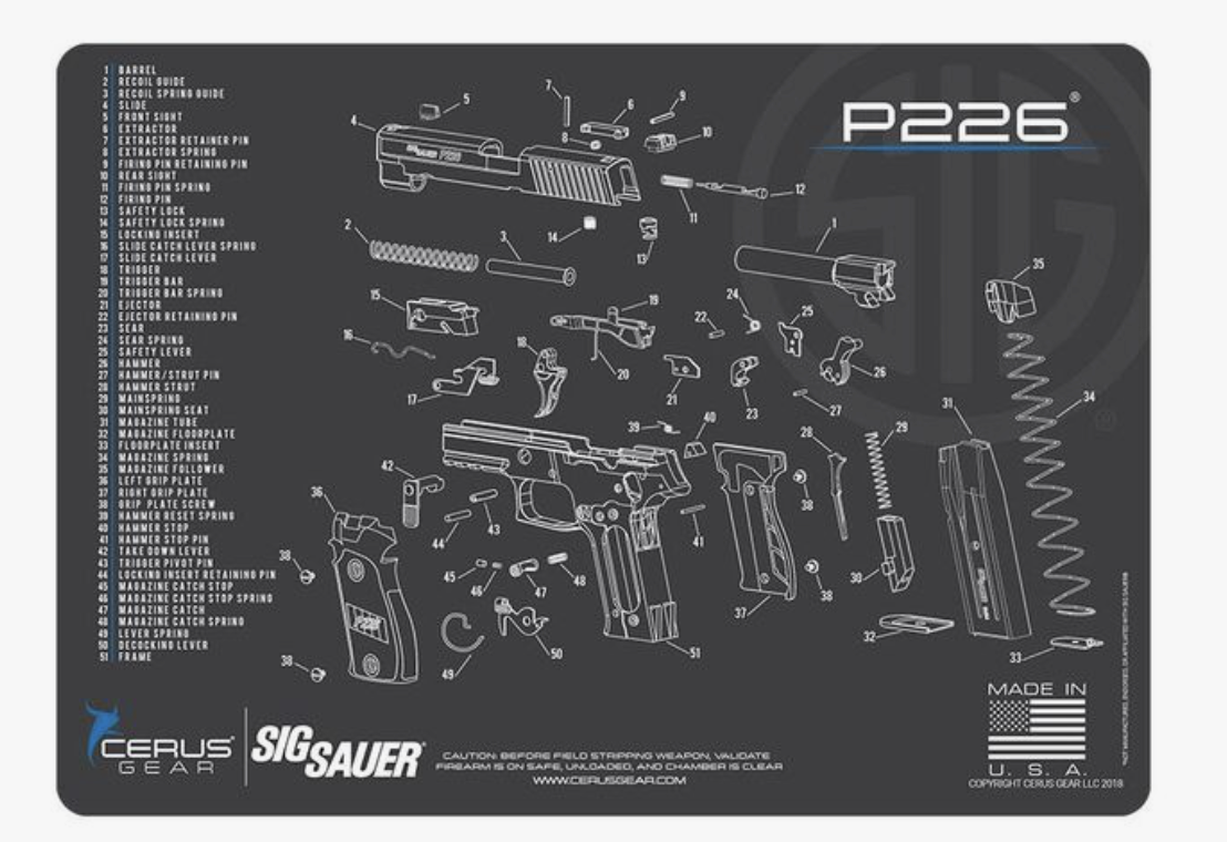 Sig Sauer - P226 Gun Bench Mat