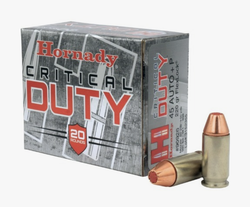 Hornady - Critical Duty Ammo 45 Auto+P - 220 gr Flexlock Duty - 20/Box