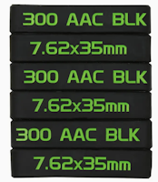 7.62x55mm 300 AAC BLK Magasin Markeringsband - Svart - Grön