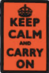 3D Rubber Keep Calm and Carry On Patch - Orange