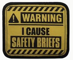 Warning I cause safety briefs - Svart/Gul - Patch