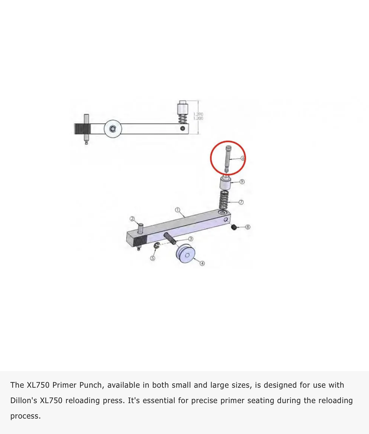 Dillon - Primer Punch Small for Dillon XL750 - #62319