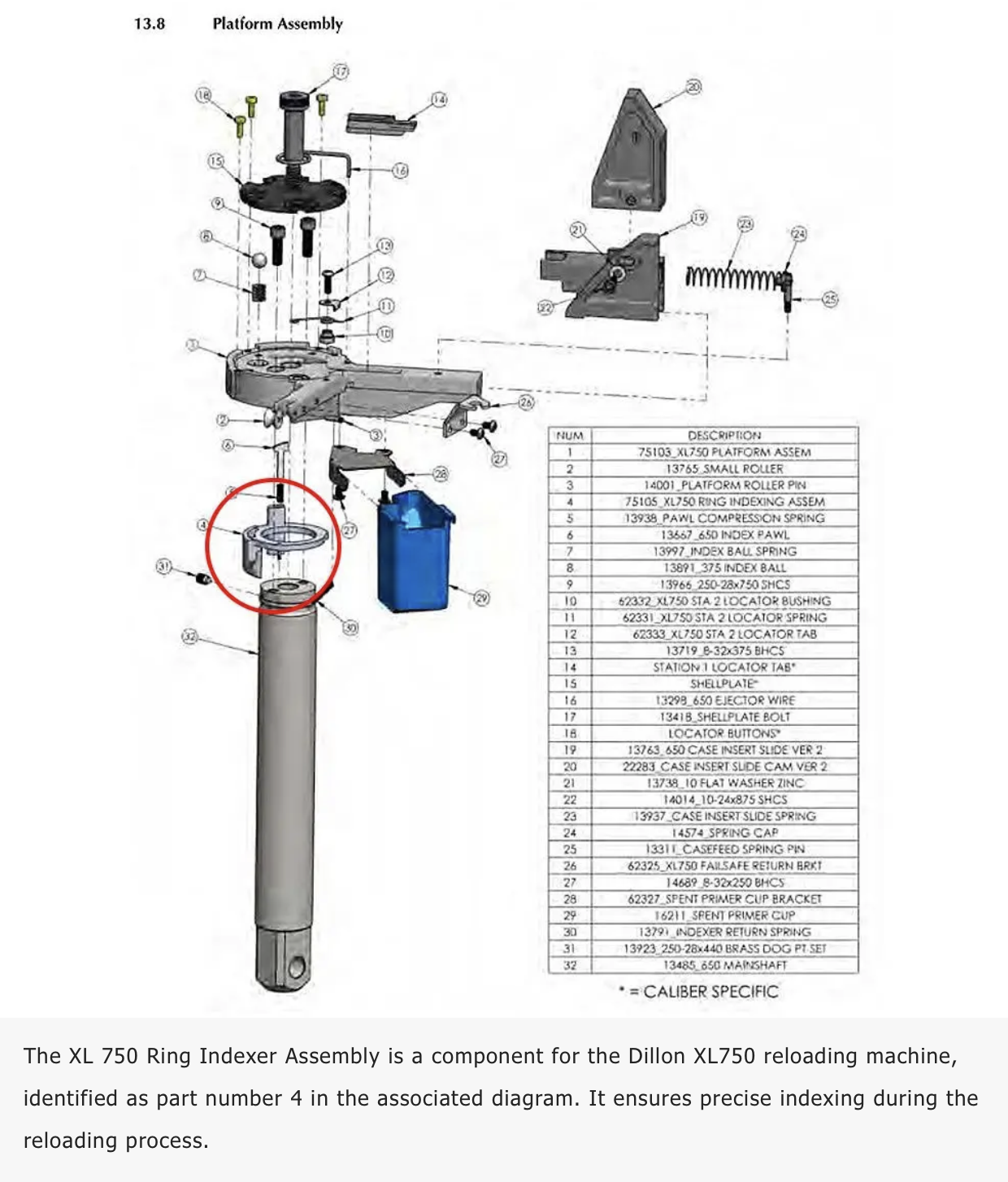 Dillon - Ring Indexer for Dillon XL750 - #75105