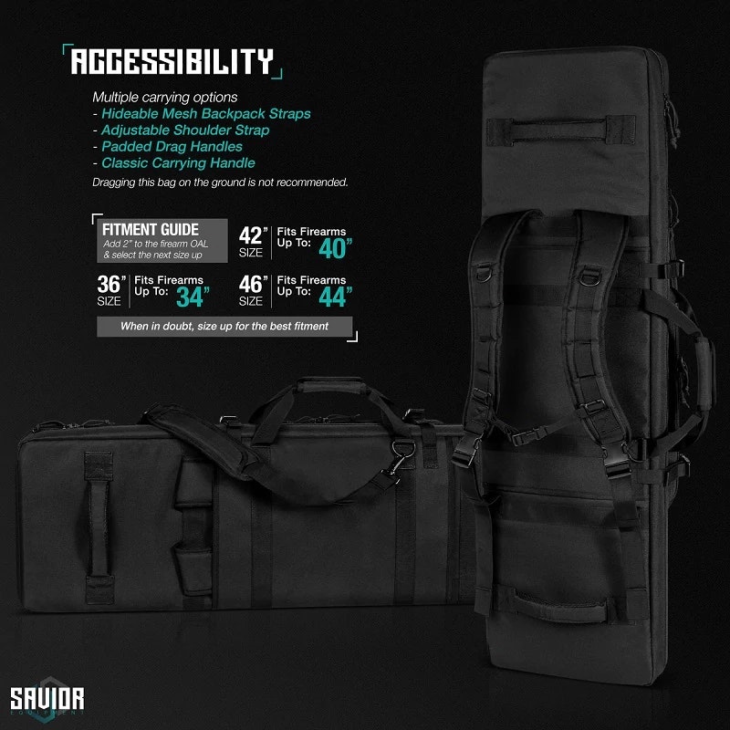 Savior Equipment - Specialist 42" Double Rifle Case - Black