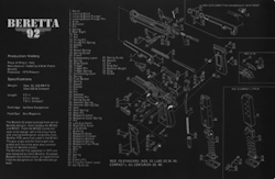 Gun Cleaning Bench Mat 3D For Beretta 92