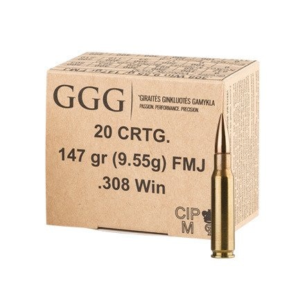 GGG - Ammo .308 Win - 147gr - FMJ - 20/Box